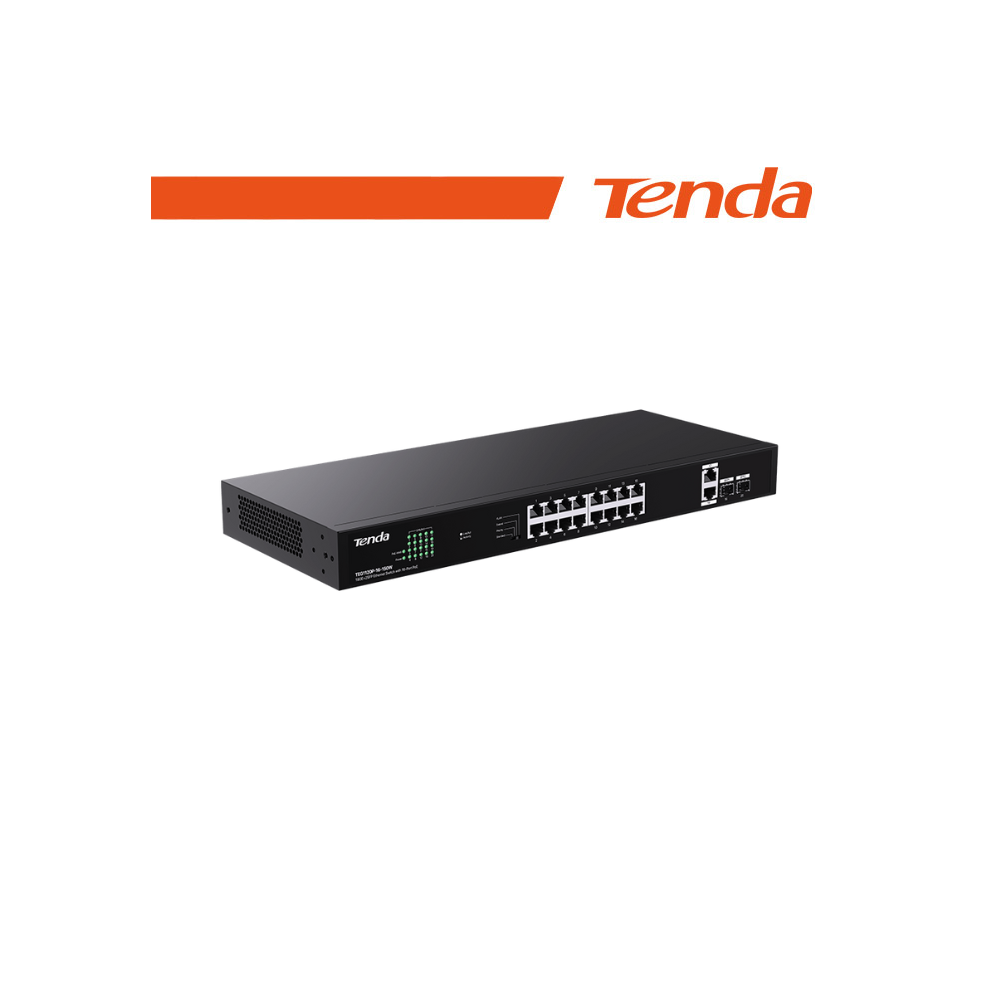 Tenda 18GE+2SFP Ethernet Switch With 16-Port PoE - TEG1120P-16-250W