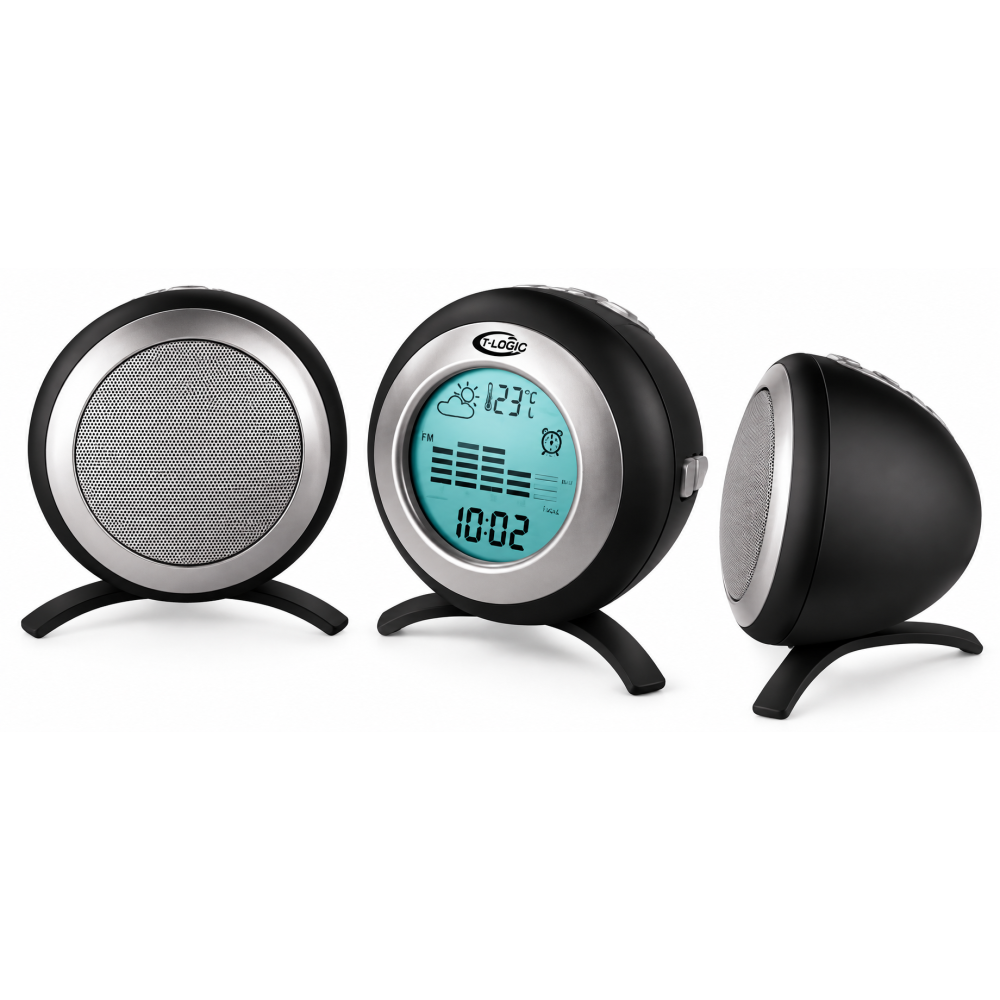 STAZIONE METEO T-LOGIC TL164 RED RADIO FM BAROMETRO OROLOGIO INGRESSO AUX