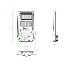 Faro solare LED senza fili con sensori, PALO INCLUSO 30cm