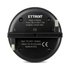 Presa USB-A + USB-C 12W Plug&Play per Sistema a Binario Nero ETB3002
