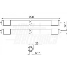 Tubo Led T8 - 12W - 90cm - 230Vac - Rosa per banco carni