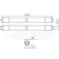 Tubo Led T8 - 18W - 120cm - 230Vac - Rosa per banco carni