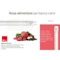 Tubo Led T8 - 24W - 150cm - 230Vac - Rosa per banco carni