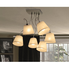 Illuminando SOFT 6  cromo, paralume avorio | ELETTROSUD