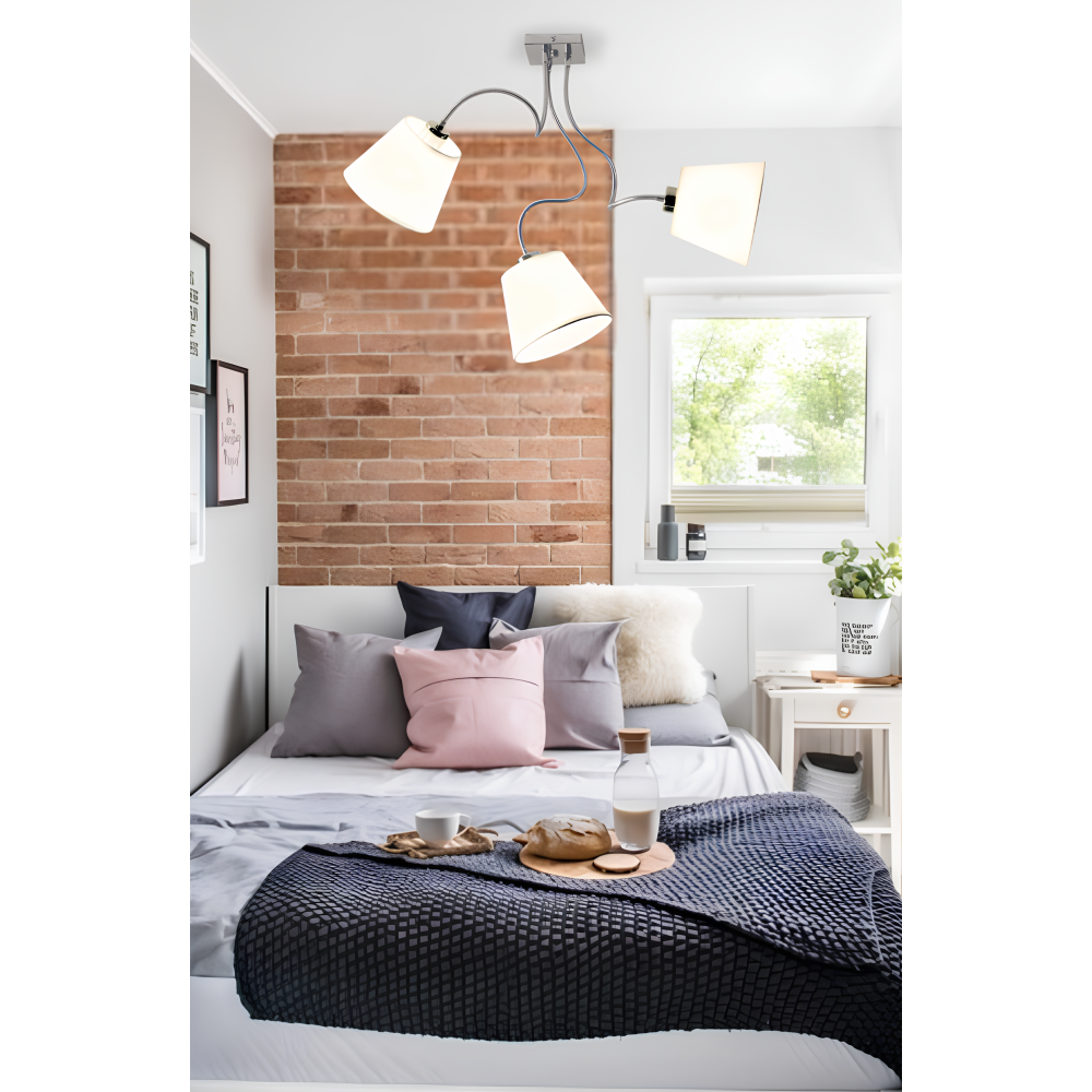 Illuminando SOFT 3  cromo, paralume bianco | ELETTROSUD