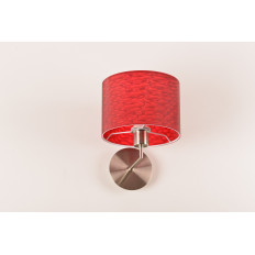 Illuminando TOM CHIC P  nichel spazzolato, paralume rosso | ELETTROSUD