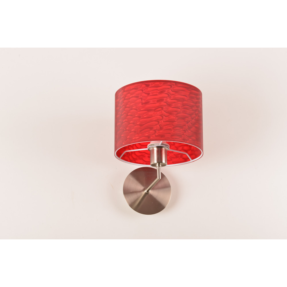 Illuminando TOM CHIC P  nichel spazzolato, paralume rosso | ELETTROSUD