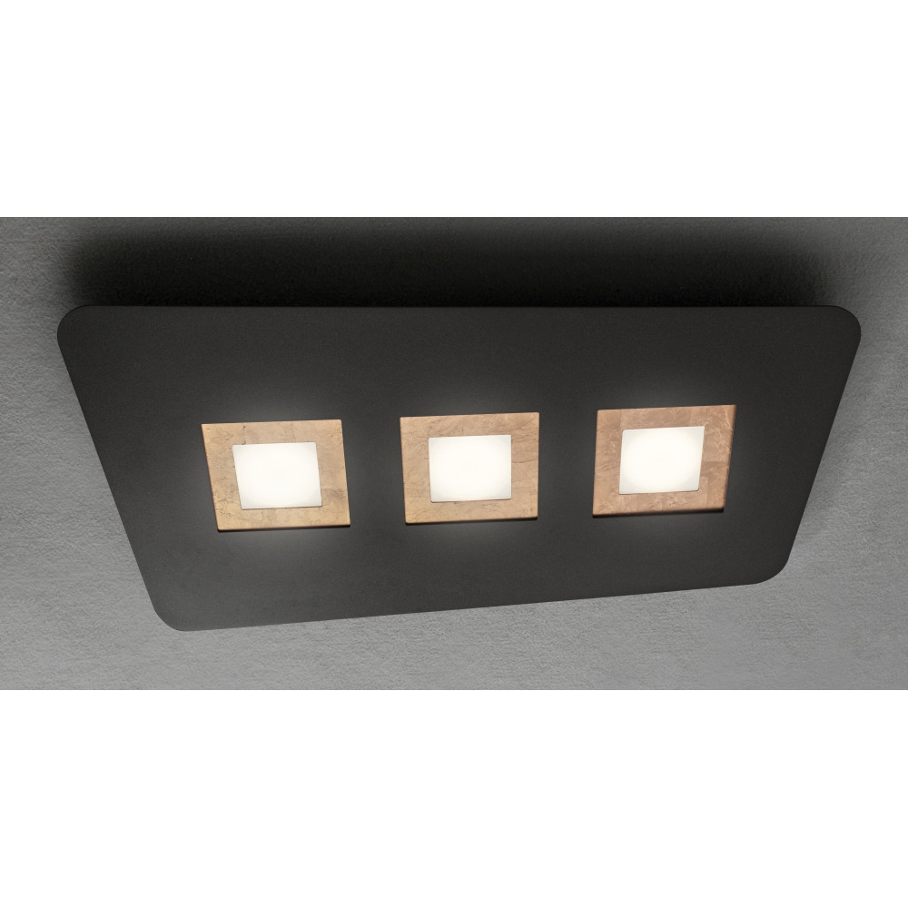 Illuminando DEDALO 3 3000 K – Applique / plafoniera, antracite / foglia rame | ELETTROSUD