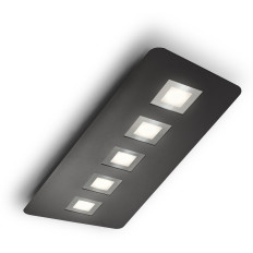 Illuminando DEDALO 5 senza lampadine – Plafoniera, antracite / acciaio | ELETTROSUD