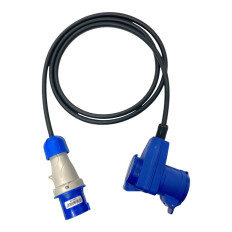 Prolunga industriale con incorporato adattatore presa Schuko + presa CEE IP44 230V