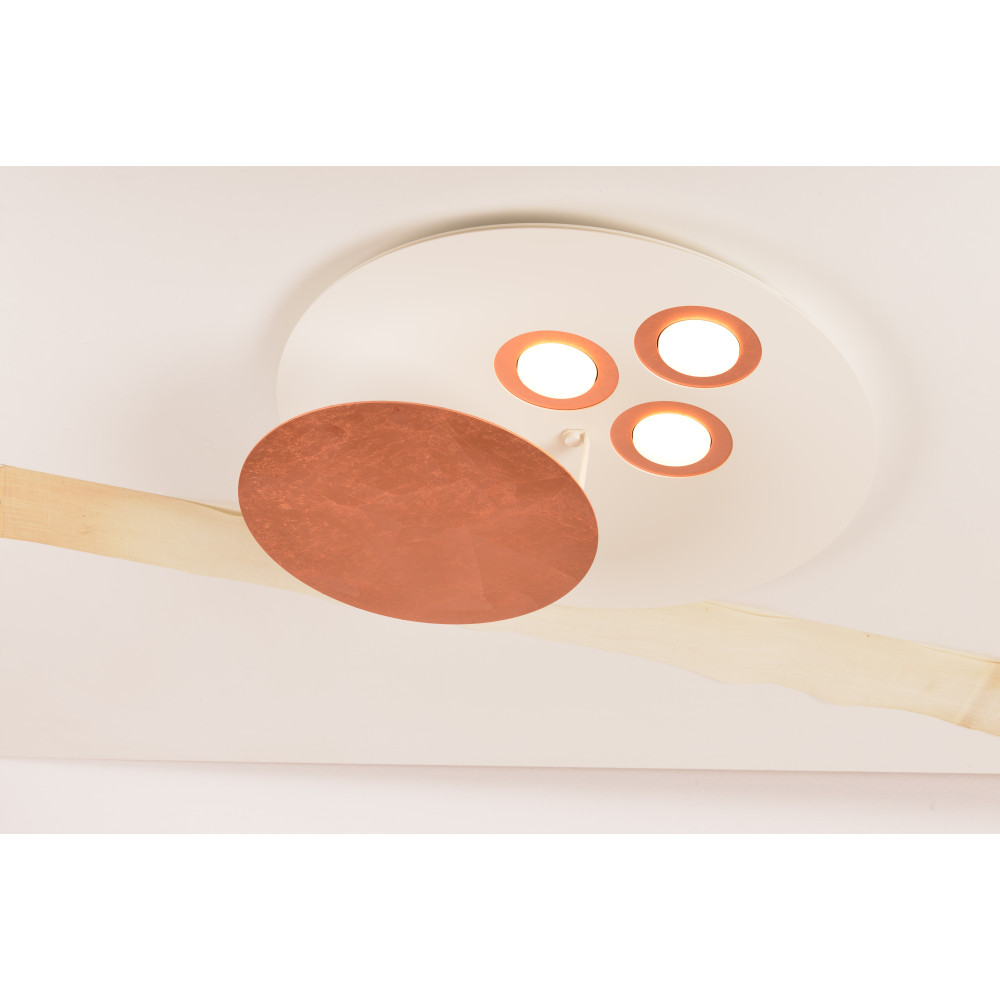 Illuminando EMISFERO M 3000 K – Plafoniera, bianco / foglia rame | ELETTROSUD