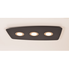Illuminando DEMETRA 3 3000 K – Applique / plafoniera, nero / foglia oro | ELETTROSUD