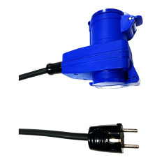 Prolunga SPINA Schuko con incorporato adattatore presa Schuko + presa CEE IP44 230V