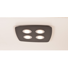 Illuminando DEMETRA 4 senza lampadine – Applique / plafoniera, nero / grigio | ELETTROSUD