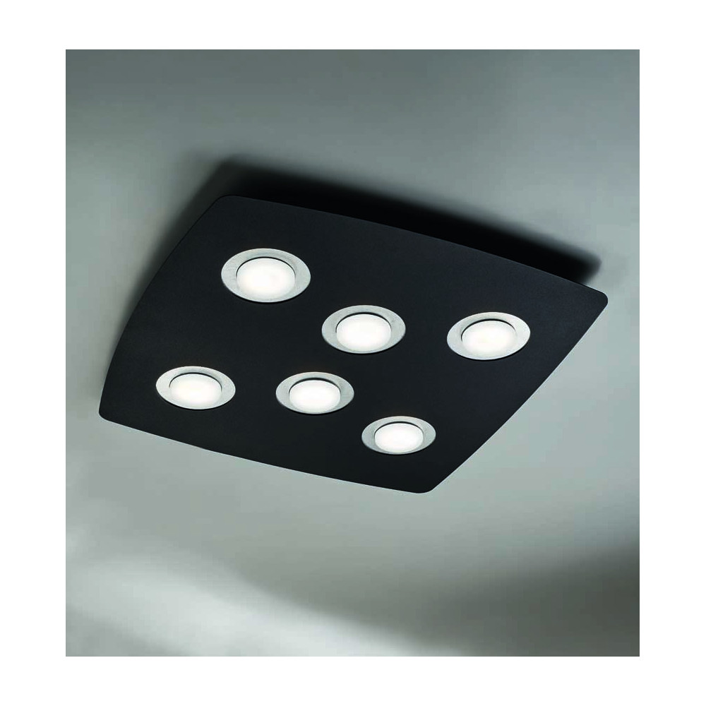 Illuminando DEMETRA 6 3000 K – Plafoniera, nero / foglia argento | ELETTROSUD