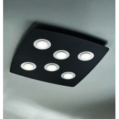 Illuminando DEMETRA 6 4000 K – Plafoniera, nero / foglia argento | ELETTROSUD