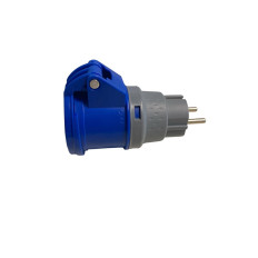 Adattatore da SPINA SCHUKO 2P+T 16A 230V a PRESA INDUSTRIALE BLU 2P+T 16A 230V