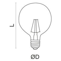 LAMPADA LED GLOBO G95 Filamento Trasparente, E27, 11W, FA320°, 3000K, Lumen 1521